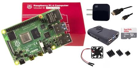Kit Raspberry Pi 4 B 4gb Original + Fuente 3A + Gabinete + Cooler + HDMI + Mem 128gb + Disip   RPI0114